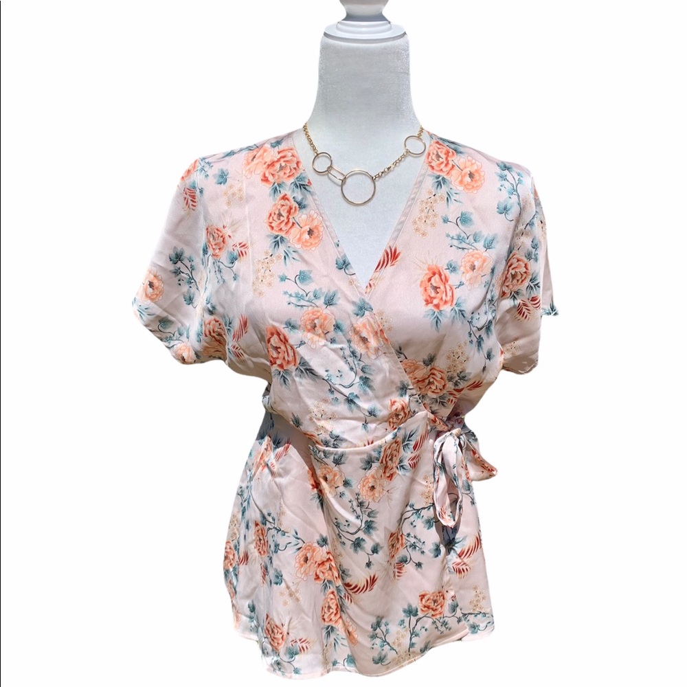 New Look (ASOS) wrap-style floral blouse. US 4.